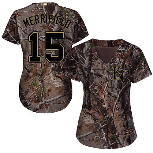 Royals #15 Whit Merrifield Camo Realtree Collection Cool Base Women's Stitched Baseball Jersey Royals #15 Whit Merrifield Camo Realtree Collection Cool Base Women's Stitched Baseball Jersey