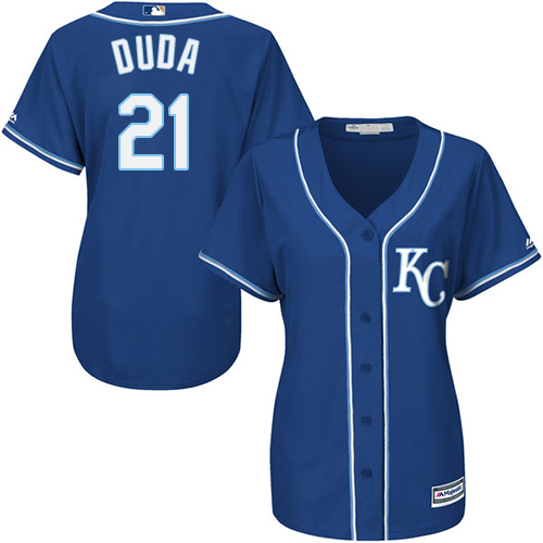 Royals #21 Lucas Duda Blue Alternate 2 Women's Stitched MLB Jersey Royals #21 Lucas Duda Blue Alternate 2 Women's Stitched MLB Jersey
