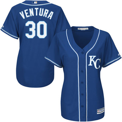 Royals #30 Yordano Ventura Royal Blue Alternate Women's Stitched MLB Jersey Royals #30 Yordano Ventura Royal Blue Alternate Women's Stitched MLB Jersey