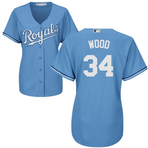 Royals #34 Travis Wood Light Blue Alternate Women's Stitched MLB Jersey Royals #34 Travis Wood Light Blue Alternate Women's Stitched MLB Jersey
