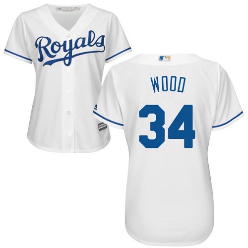Royals #34 Travis Wood White Home Women's Stitched MLB Jersey Royals #34 Travis Wood White Home Women's Stitched MLB Jersey