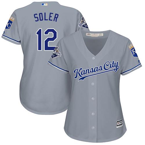 Royals #12 Jorge Soler Grey Road Women's Stitched MLB Jersey Royals #12 Jorge Soler Grey Road Women's Stitched MLB Jersey