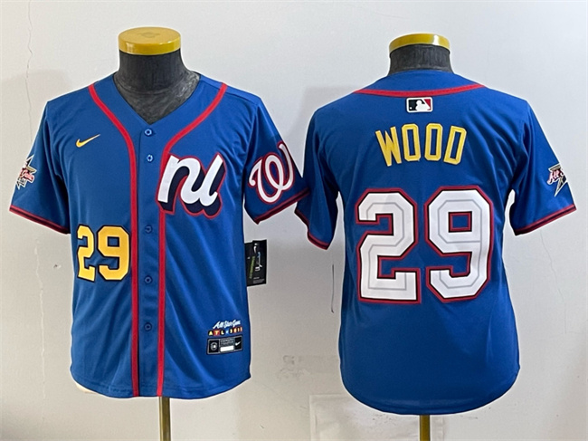 Women's National League #29 James Wood Blue 2025 All-Star Edition Limited Stitched Baseball Jersey(Run Small) Women's National League #29 James Wood Blue 2025 All-Star Edition Limited Stitched Baseball Jersey(Run Small)