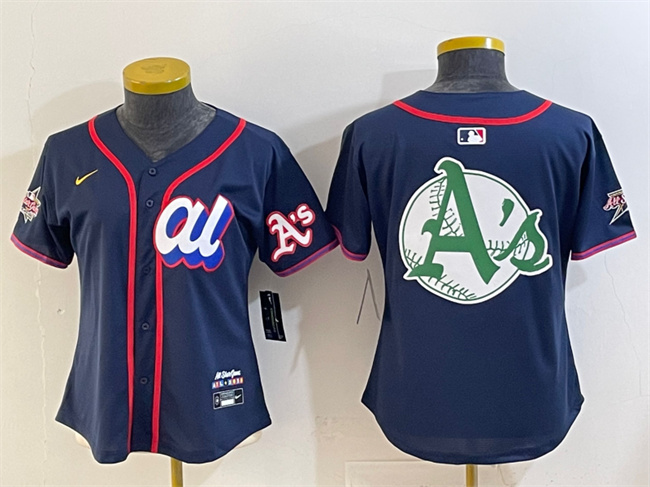Women's American League Oakland Athletics Team Big Logo Navy 2025 All-Star Edition Limited Stitched Baseball Jersey(Run Small) Women's American League Oakland Athletics Team Big Logo Navy 2025 All-Star Edition Limited Stitched Baseball Jersey(Run Small)