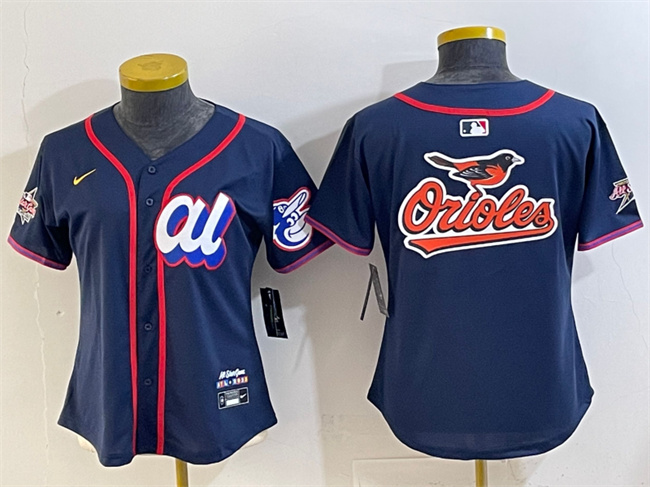 Women's American League Baltimore Orioles Team Big Logo Navy 2025 All-Star Edition Limited Stitched Baseball Jersey(Run Small) Women's American League Baltimore Orioles Team Big Logo Navy 2025 All-Star Edition Limited Stitched Baseball Jersey(Run Small)
