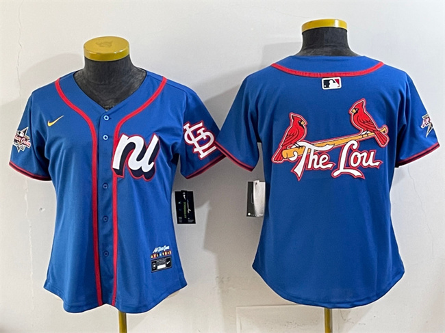 Women's National League St. Louis Cardinals Team Big Logo Blue 2025 All-Star Edition Limited Stitched Baseball Jersey(Run Small) Women's National League St. Louis Cardinals Team Big Logo Blue 2025 All-Star Edition Limited Stitched Baseball Jersey(Run Small)