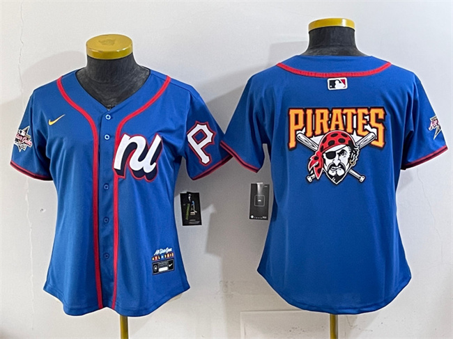 Women's National League Pittsburgh Pirates Team Big Logo Blue 2025 All-Star Edition Limited Stitched Baseball Jersey(Run Small) Women's National League Pittsburgh Pirates Team Big Logo Blue 2025 All-Star Edition Limited Stitched Baseball Jersey(Run Small)