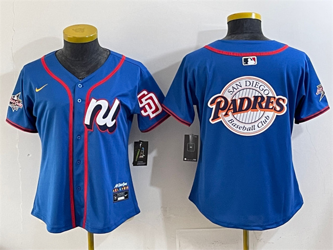 Women's National League San Diego Padres Team Big Logo Blue 2025 All-Star Edition Limited Stitched Baseball Jersey(Run Small) Women's National League San Diego Padres Team Big Logo Blue 2025 All-Star Edition Limited Stitched Baseball Jersey(Run Small)