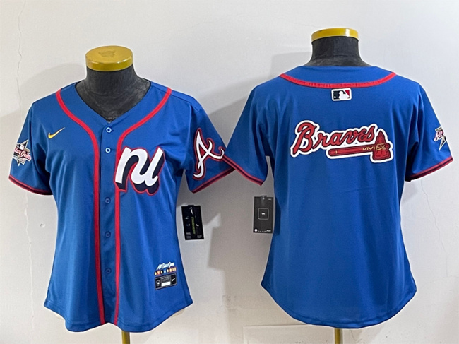 Women's National League Atlanta Braves Team Big Logo Blue 2025 All-Star Edition Limited Stitched Baseball Jersey(Run Small) Women's National League Atlanta Braves Team Big Logo Blue 2025 All-Star Edition Limited Stitched Baseball Jersey(Run Small)