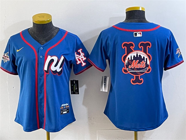 Women's National League New York Mets Team Big Logo Blue 2025 All-Star Edition Limited Stitched Baseball Jersey(Run Small) Women's National League New York Mets Team Big Logo Blue 2025 All-Star Edition Limited Stitched Baseball Jersey(Run Small)
