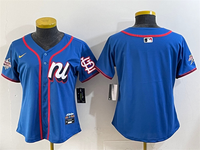 Women's National League St. Louis Cardinals Blank Blue 2025 All-Star Edition Limited Stitched Baseball Jersey(Run Small) Women's National League St. Louis Cardinals Blank Blue 2025 All-Star Edition Limited Stitched Baseball Jersey(Run Small)