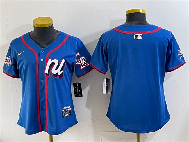 Women's National League Colorado Rockies Blank Blue 2025 All-Star Edition Limited Stitched Baseball Jersey(Run Small) Women's National League Colorado Rockies Blank Blue 2025 All-Star Edition Limited Stitched Baseball Jersey(Run Small)