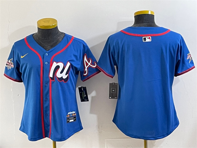 Women's National League Atlanta Braves Blank Blue 2025 All-Star Edition Limited Stitched Baseball Jersey(Run Small) Women's National League Atlanta Braves Blank Blue 2025 All-Star Edition Limited Stitched Baseball Jersey(Run Small)