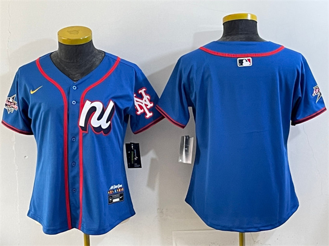 Women's National League New York Mets Blank Blue 2025 All-Star Edition Limited Stitched Baseball Jersey(Run Small) Women's National League New York Mets Blank Blue 2025 All-Star Edition Limited Stitched Baseball Jersey(Run Small)