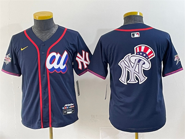 Women's American League New York Yankees Team Big Logo Navy 2025 All-Star Edition Limited Stitched Baseball Jersey(Run Small) 2 Women's American League New York Yankees Team Big Logo Navy 2025 All-Star Edition Limited Stitched Baseball Jersey(Run Small) 2