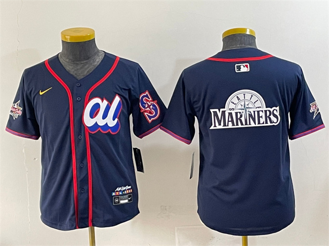 Women's American League Seattle Mariners Team Big Logo Navy 2025 All-Star Edition Limited Stitched Baseball Jersey(Run Small) Women's American League Seattle Mariners Team Big Logo Navy 2025 All-Star Edition Limited Stitched Baseball Jersey(Run Small)