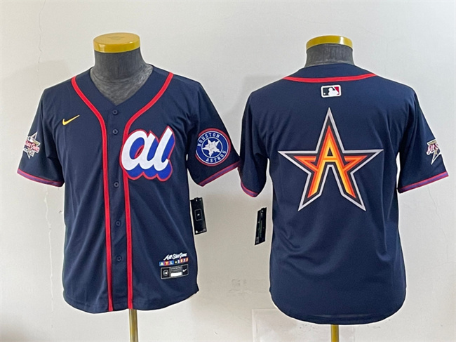 Women's American League Houston Astros Team Big Logo Navy 2025 All-Star Edition Limited Stitched Baseball Jersey(Run Small) 1 Women's American League Houston Astros Team Big Logo Navy 2025 All-Star Edition Limited Stitched Baseball Jersey(Run Small) 1