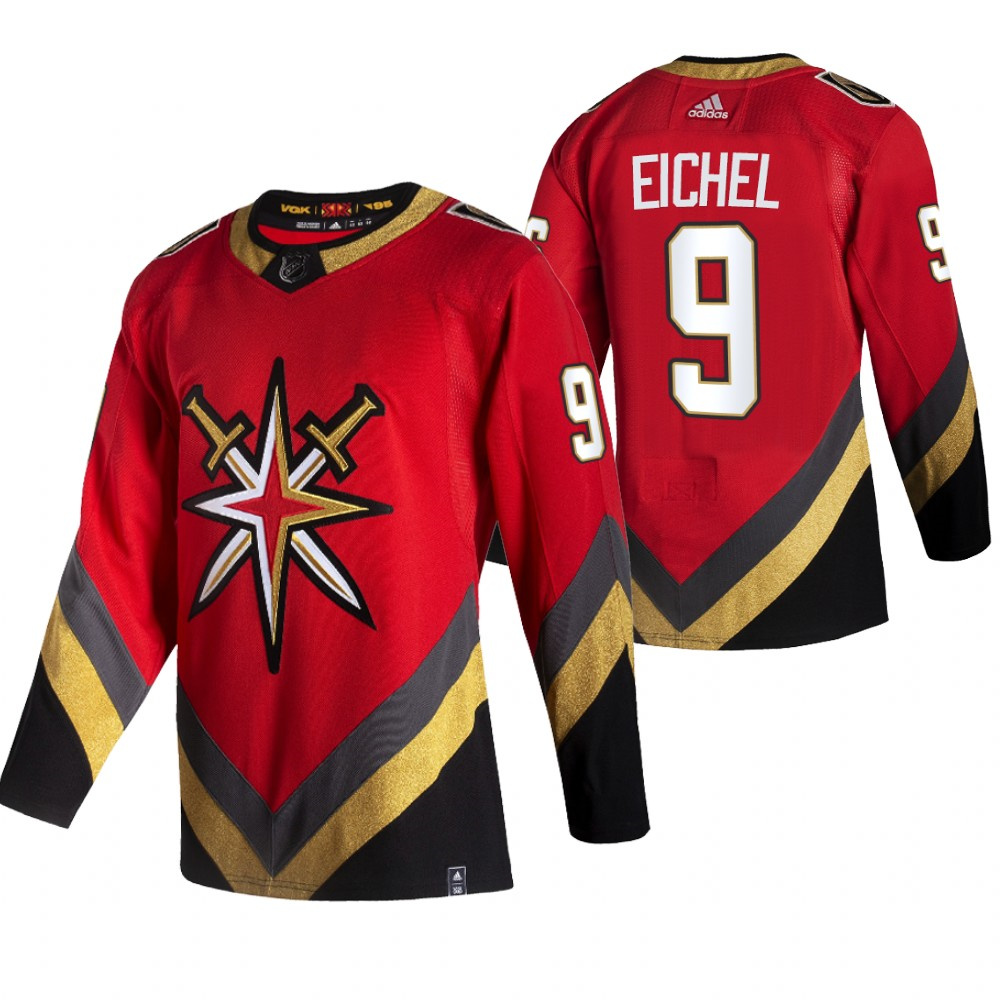 Men's Vegas Golden Knights #9 Jack Eichel Red 2021 Reverse Retro Jersey Men's Vegas Golden Knights #9 Jack Eichel Red 2021 Reverse Retro Jersey