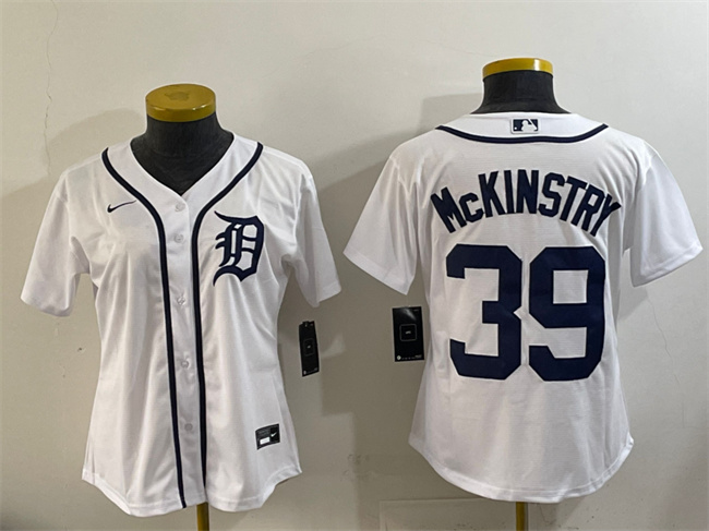 Women's Detroit Tigers #39 Zach McKinstry White Cool Base Stitched Baseball Jersey(Run Small) Women's Detroit Tigers #39 Zach McKinstry White Cool Base Stitched Baseball Jersey(Run Small)