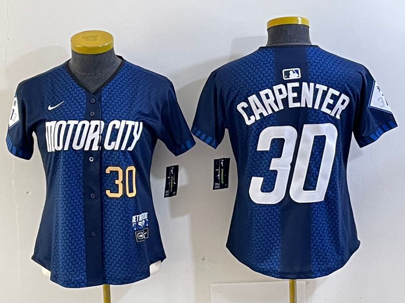 Women's Detroit Tigers #30 Kerry Carpenter 2024 Navy City Connect Cool Base Limited jerseys 3 Women's Detroit Tigers #30 Kerry Carpenter 2024 Navy City Connect Cool Base Limited jerseys 3