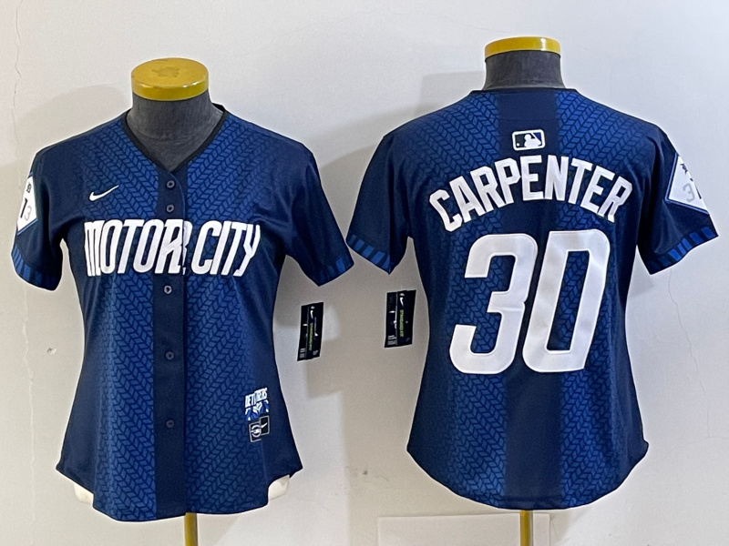 Women's Detroit Tigers #30 Kerry Carpenter 2024 Navy City Connect Cool Base Limited jerseys Women's Detroit Tigers #30 Kerry Carpenter 2024 Navy City Connect Cool Base Limited jerseys