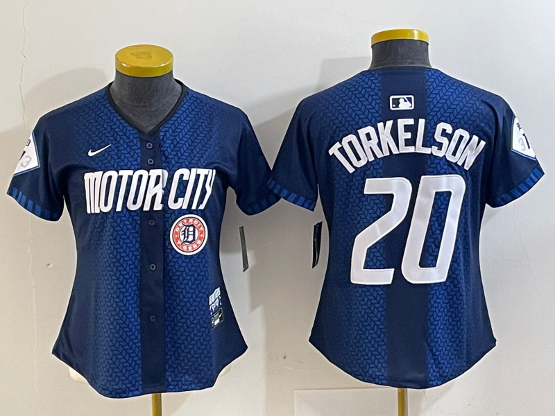 Women's Detroit Tigers #20 Spencer Torkelson 2024 Navy City Connect Cool Base Limited Stitched Baseball Jersey(Run Small) 3 Women's Detroit Tigers #20 Spencer Torkelson 2024 Navy City Connect Cool Base Limited Stitched Baseball Jersey(Run Small) 3