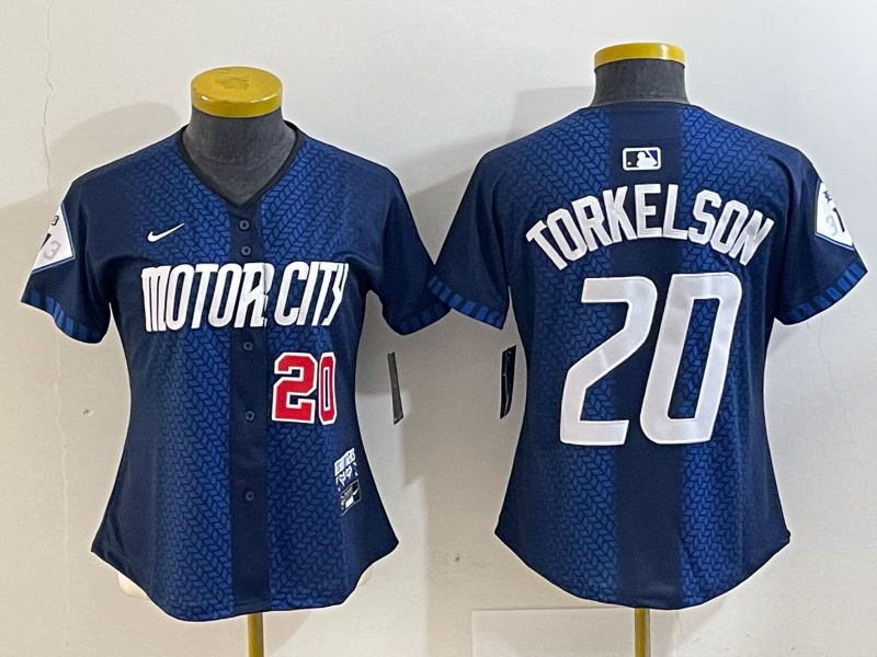 Women's Detroit Tigers #20 Spencer Torkelson 2024 Navy City Connect Cool Base Limited Stitched Baseball Jersey(Run Small) 2 Women's Detroit Tigers #20 Spencer Torkelson 2024 Navy City Connect Cool Base Limited Stitched Baseball Jersey(Run Small) 2