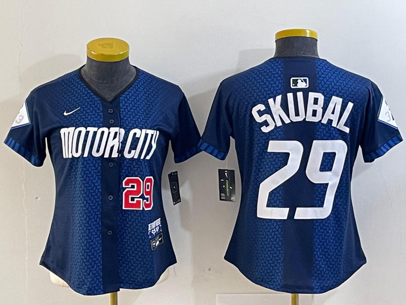 Women's Detroit Tigers #29 Tarik Skubal 2024 Navy City Connect Cool Base Limited Stitched Baseball Jersey(Run Small) 2 Women's Detroit Tigers #29 Tarik Skubal 2024 Navy City Connect Cool Base Limited Stitched Baseball Jersey(Run Small) 2