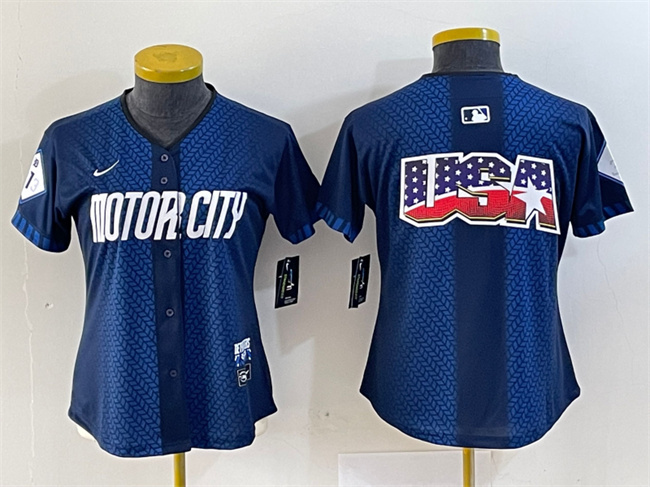 Women's Detroit Tigers Team Big Logo 2024 Navy City Connect Cool Base Limited Stitched Baseball Jersey(Run Small) 001 Women's Detroit Tigers Team Big Logo 2024 Navy City Connect Cool Base Limited Stitched Baseball Jersey(Run Small) 001