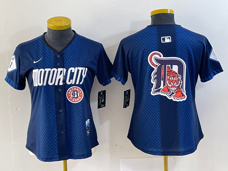 Women's Detroit Tigers Team Big Logo 2024 Navy City Connect Cool Base Limited Stitched Baseball Jersey(Run Small) 1 Women's Detroit Tigers Team Big Logo 2024 Navy City Connect Cool Base Limited Stitched Baseball Jersey(Run Small) 1