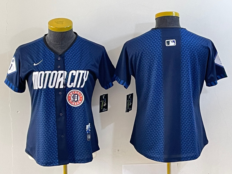 Women's Detroit Tigers Blank 2024 Navy City Connect Cool Base Limited Stitched Baseball Jersey(Run Small) 2 Women's Detroit Tigers Blank 2024 Navy City Connect Cool Base Limited Stitched Baseball Jersey(Run Small) 2