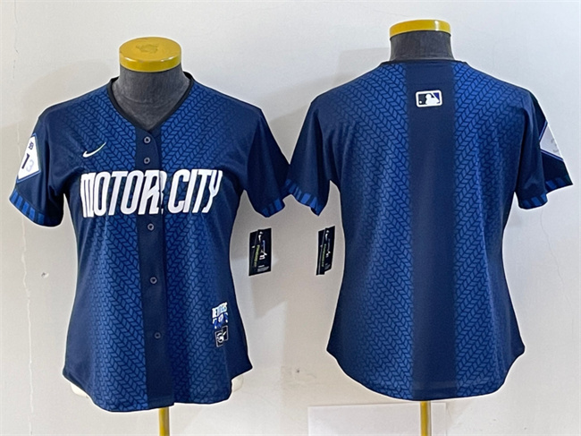 Women's Detroit Tigers Blank 2024 Navy City Connect Cool Base Limited Stitched Baseball Jersey(Run Small) Women's Detroit Tigers Blank 2024 Navy City Connect Cool Base Limited Stitched Baseball Jersey(Run Small)
