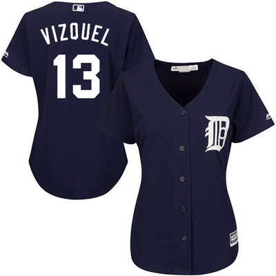 Tigers #13 Omar Vizquel Navy Blue Alternate Women's Stitched MLB Jersey Tigers #13 Omar Vizquel Navy Blue Alternate Women's Stitched MLB Jersey