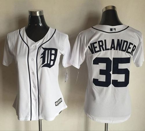Tigers #35 Justin Verlander White Women's Fashion Stitched MLB Jersey Tigers #35 Justin Verlander White Women's Fashion Stitched MLB Jersey