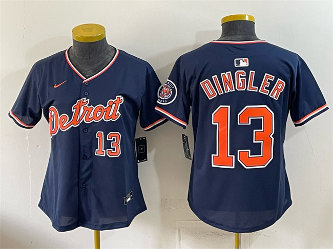 Women's Detroit Tigers #13 Dillon Dingler Navy 2026 Alternate Vapor Premier Limited Stitched Baseball Jersey(Run Small) Women's Detroit Tigers #13 Dillon Dingler Navy 2026 Alternate Vapor Premier Limited Stitched Baseball Jersey(Run Small)