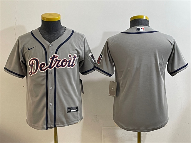 Youth Detroit Tigers Blank Grey Cool Base Stitched Baseball Jersey Youth Detroit Tigers Blank Grey Cool Base Stitched Baseball Jersey