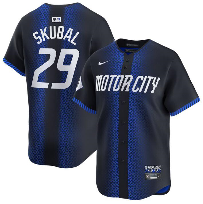Youth Detroit Tigers #29 Tarik Skubal 2024 Navy City Connect Cool Base Limited Stitched Baseball Jersey Youth Detroit Tigers #29 Tarik Skubal 2024 Navy City Connect Cool Base Limited Stitched Baseball Jersey
