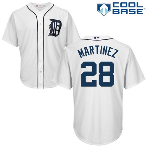 Tigers #28 J. D. Martinez White Cool Base Stitched Youth MLB Jersey Tigers #28 J. D. Martinez White Cool Base Stitched Youth MLB Jersey