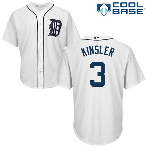 Tigers #3 Ian Kinsler White Cool Base Stitched Youth MLB Jersey Tigers #3 Ian Kinsler White Cool Base Stitched Youth MLB Jersey