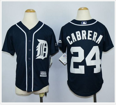Youth Tigers #24 Miguel Cabrera Navy Blue Cool Base Stitched MLB Jersey Youth Tigers #24 Miguel Cabrera Navy Blue Cool Base Stitched MLB Jersey
