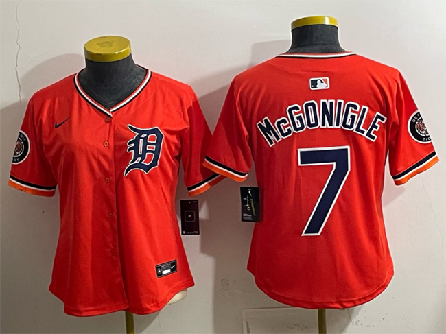 Youth Detroit Tigers #7 Kevin McGonigle Orange 2026 Alternate Vapor Premier Limited Stitched Baseball Jersey Youth Detroit Tigers #7 Kevin McGonigle Orange 2026 Alternate Vapor Premier Limited Stitched Baseball Jersey