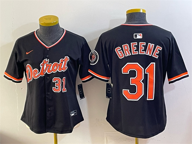 Youth Detroit Tigers #31 Riley Greene Black 2026 Alternate Vapor Premier Limited Stitched Baseball Jersey Youth Detroit Tigers #31 Riley Greene Black 2026 Alternate Vapor Premier Limited Stitched Baseball Jersey
