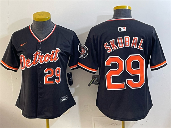 Youth Detroit Tigers #29 Tarik Skubal Black 2026 Alternate Vapor Premier Limited Stitched Baseball Jersey Youth Detroit Tigers #29 Tarik Skubal Black 2026 Alternate Vapor Premier Limited Stitched Baseball Jersey