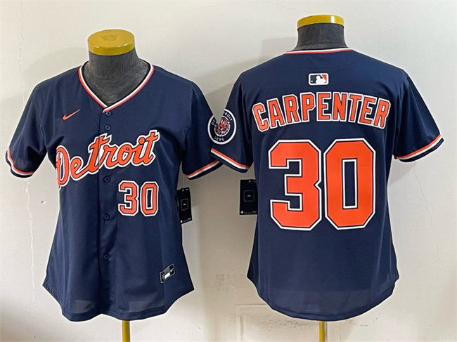 Youth Detroit Tigers #30 Kerry Carpenter Navy 2026 Alternate Vapor Premier Limited Stitched Baseball Jersey Youth Detroit Tigers #30 Kerry Carpenter Navy 2026 Alternate Vapor Premier Limited Stitched Baseball Jersey