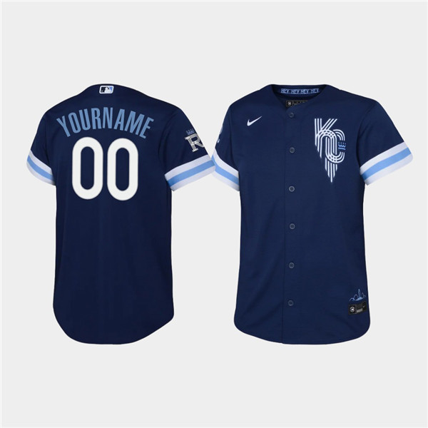 Youth Kansas City Royals Active Player Custom 2022 Navy City Connect Stitched Baseball Jersey Youth Kansas City Royals Active Player Custom 2022 Navy City Connect Stitched Baseball Jersey
