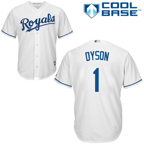 Royals #1 Jarrod Dyson White Cool Base Stitched Youth MLB Jersey Royals #1 Jarrod Dyson White Cool Base Stitched Youth MLB Jersey