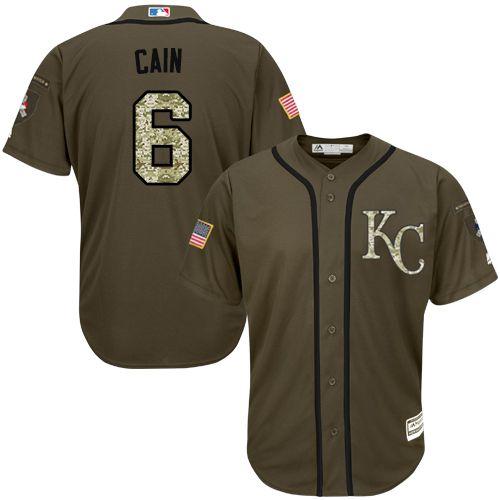 Royals #6 Lorenzo Cain Green Salute to Service Stitched Youth MLB Jersey Royals #6 Lorenzo Cain Green Salute to Service Stitched Youth MLB Jersey