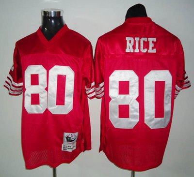 Men's San Francisco 49ers #80 Jerry Rice Red Throwback Jersey