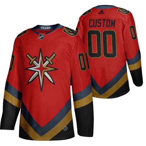 Men's Vegas Golden Knights Custom Red 2021 Retro Fourth Jersey