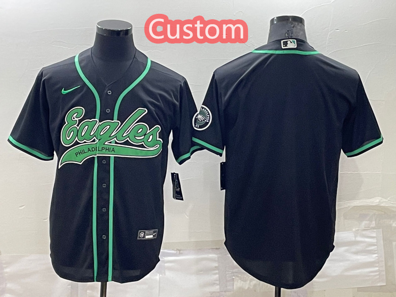 Custom Men's Philadelphia Eagles Navy Stitched Jersey Custom Men's Philadelphia Eagles Navy Stitched Jersey